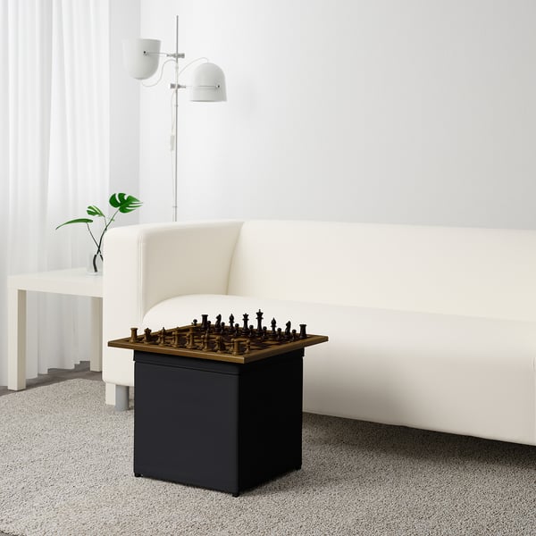 BOSNÄS Footstool with storage, Ransta black