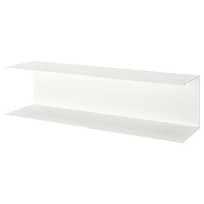 A white BOTKYRKA wall shelf, rectangular, made of epoxy-coated steel, ideal for kitchen organization and display.