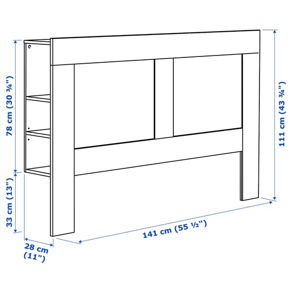 Illustration with measurements for the product: BRIMNES.