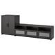 Black brrimnes tv stand & cabinet with drawers, modern design for media storage.