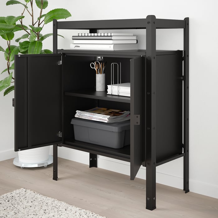 BROR shelving unit with black, 85x40x110 cm IKEA Ireland