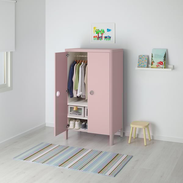 BUSUNGE Wardrobe, light pink, 80x139 cm IKEA Ireland