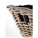 Handwoven basket with sturdy, braided rattan, showcasing intricate craftsmanship and natural texture.