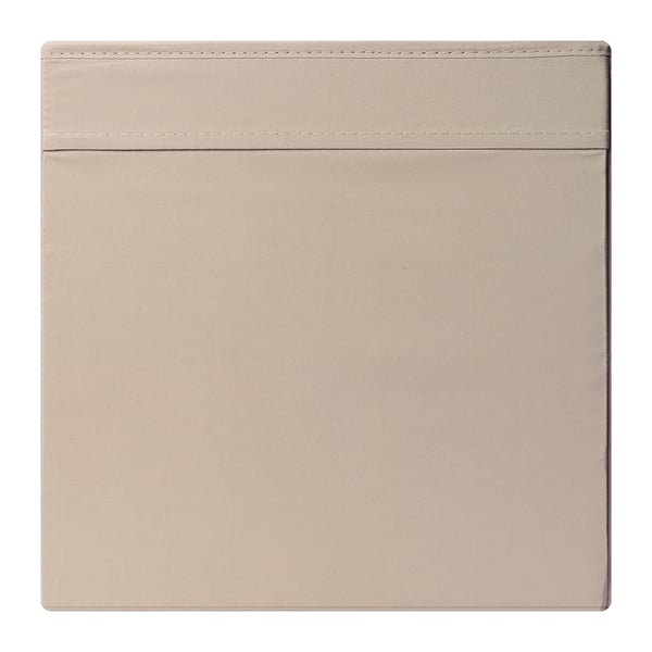 A beige fabric storage box with a zipper, designed for a kallax shelf, made from recycled materials.