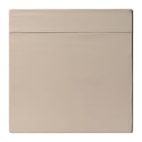 A beige fabric storage box with a zipper, designed for a kallax shelf, made from recycled materials.