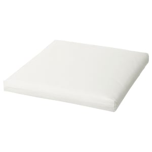 DUVHOLMEN white cushion, square, soft polyester filling, fits outdoor furniture.