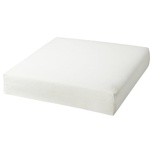 A DUVHOLMEN inner cushion in white colour, featuring a rectangular shape and soft, supportive design with polyester filling and foam core.