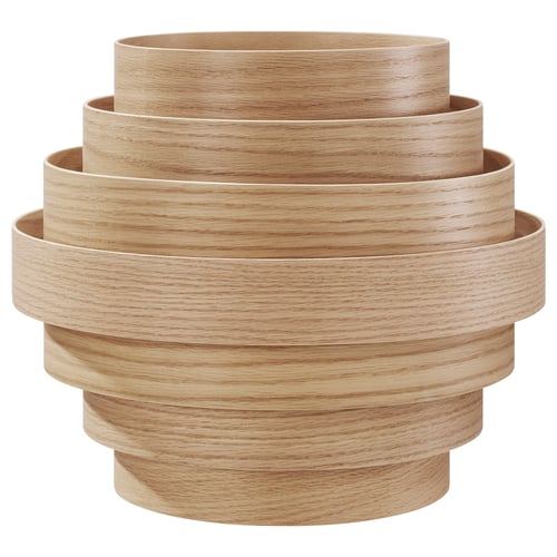 DYKARKLOCKA Pendant lamp shade - white stained oak veneer 40 cm