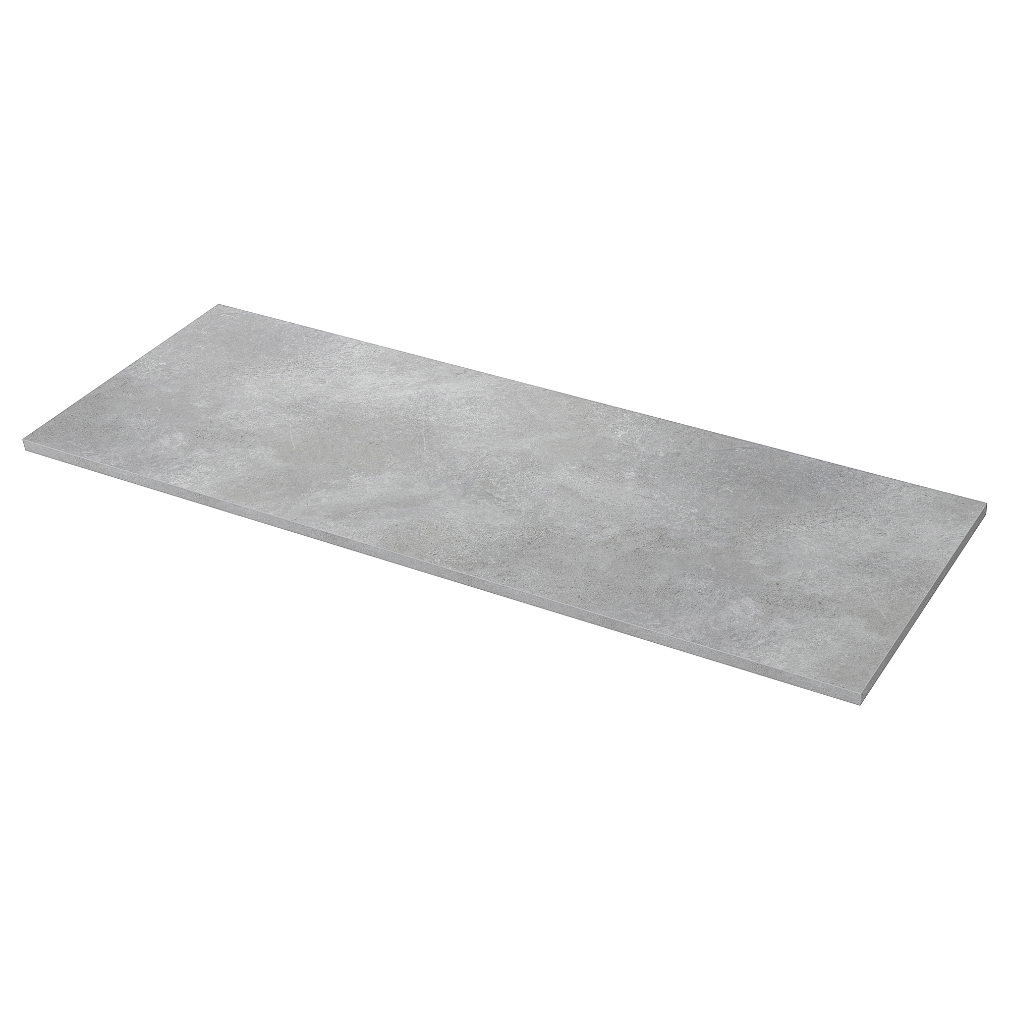 EKBACKEN Custom made worktop, light grey concrete effect/laminate, 63.6-125x2.8 cm