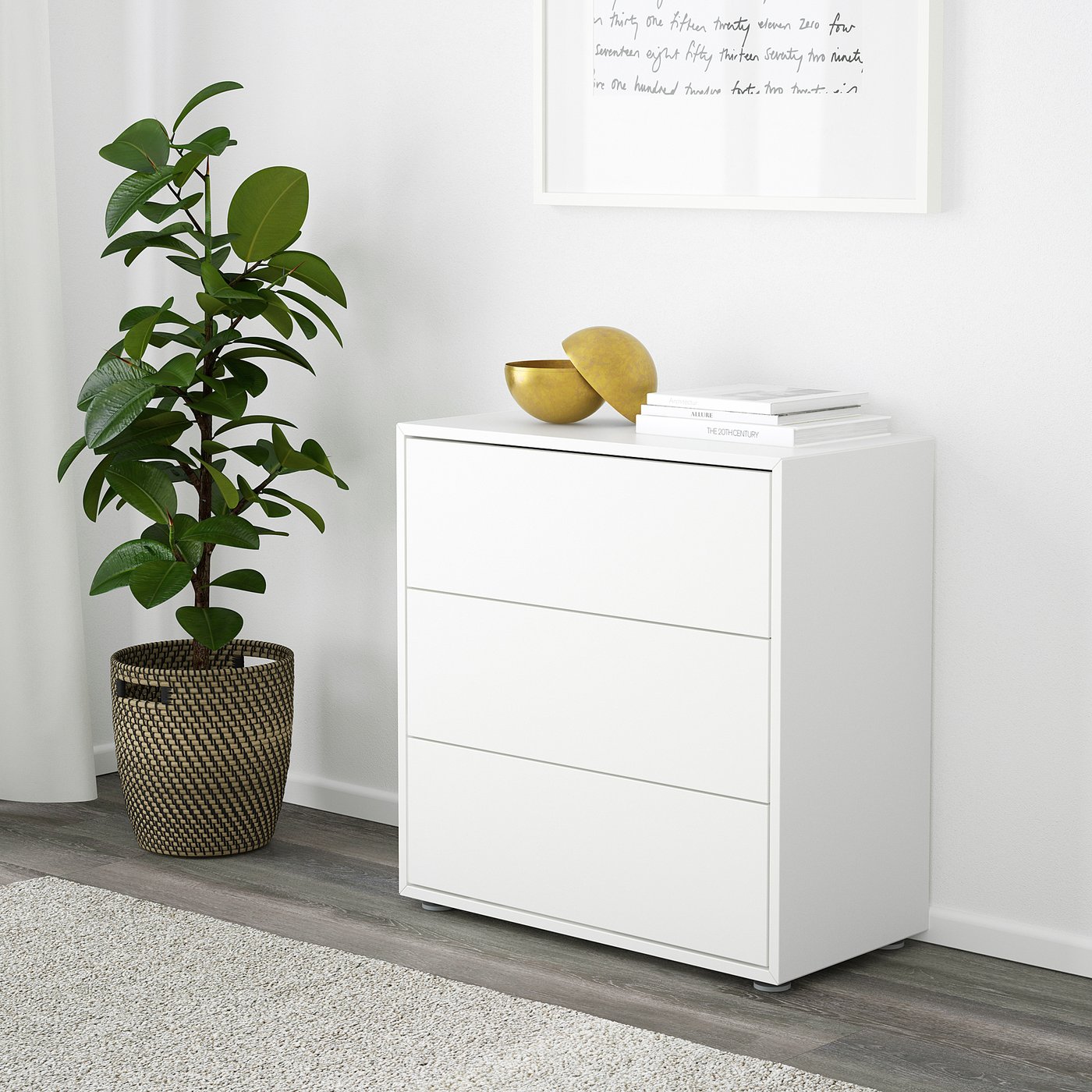 Eket Cabinet With 3 Drawers White Ikea