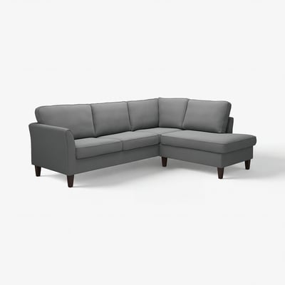 EKHOLMA Corner sofa, 4-seat with open end, Hakebo dark grey