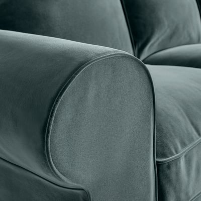 EKTORP 3-seat sofa with chaise longue, Alhamn dark grey-blue