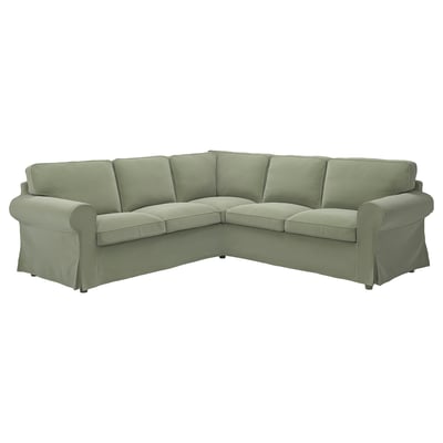 Green EKTORP l-shaped sectional sofa