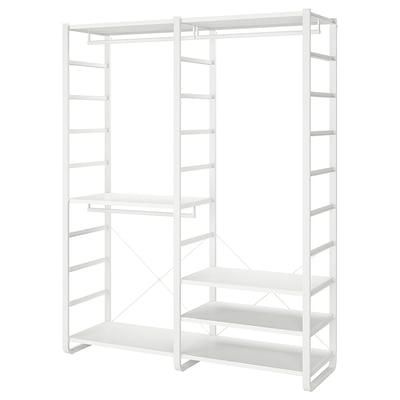 ELVARLI white metal storage system with shelves, open design.