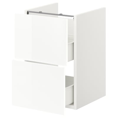 White ENHET bathroom cabinet with 2 drawers.