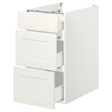 White ENHET cabinet with 3 open drawers.