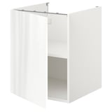 White ENHET kitchen cabinet with shelf, glossy finish, easy assembly, 10-year guarantee.