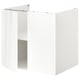 Option: White ENHET base cabinet with one door and shelf. Modern minimalist design, glossy finish. Easy to clean and assemble.