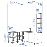Illustration with measurements for the product: ENHET.