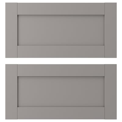 Two grey ENHET cabinet drawer fronts with flat design.