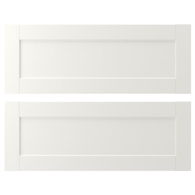White ENHET panels in rectangular shape with smooth surfaces and plain design.