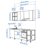 Illustration with measurements for the product: ENHET.