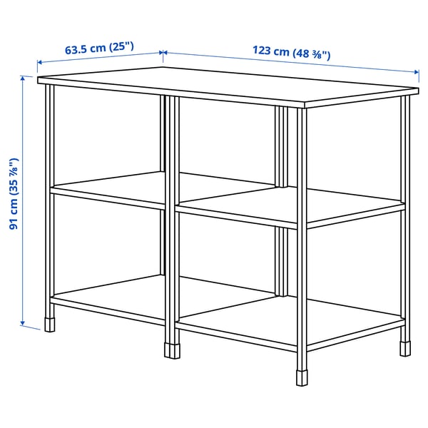 ENHET Kitchen island, white, 123x63.5x91 cm