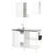 ENHET Kitchen, white/high-gloss white, 123x63.5x222 cm