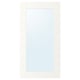A white ENHET framed mirror, rectangular with a sleek design. Perfect for bathrooms, it brightens and enhances space.