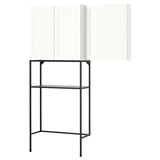 A white ENHET storage unit with metal frame and shelves.