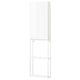 ENHET white storage unit. Sleek, modern design with open and closed storage.