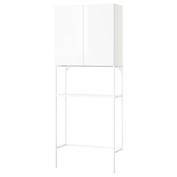 White ENHET storage unit with doors & shelves.
