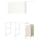 Option: A white ENHET laundry setup, including foldable tables, hanging racks, and a rolling laundry bag.
