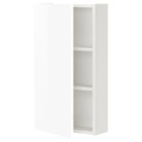 ENHET white wall cabinet, glossy, 2 shelves, rectangular shape.