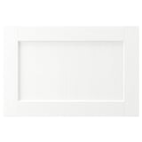 A white ENKÖPING cabinet with a modern design, featuring a smooth, durable, and stain-resistant foil finish.