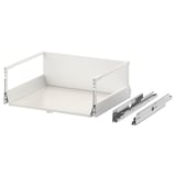 EXCEPTIONELL white drawer with metal slides; modern handle-free design.