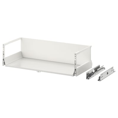 Push-to-open kitchen drawer with metal runners and dampers. Alternatively: push-to-open kitchen drawer with metal runners.