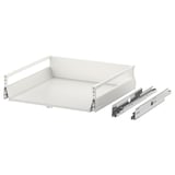 An EXCEPTIONELL white drawer with push-to-open feature and runners, designed for smooth and silent closure.