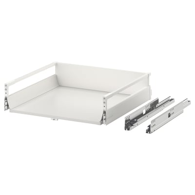 An EXCEPTIONELL white drawer with push-to-open feature and runners, designed for smooth and silent closure.