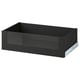 Option: KNIVSHULT: sleek black drawer, steel & glass, modern design, smooth finish.