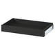 Option: Black KNIVSHULT drawer, made of steel and particleboard, rectangular, sleek handle-less design.