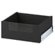Option: Image shows KNIVSHULT black drawer, sleek and modern, with glass front, smooth finish, and metal runners.