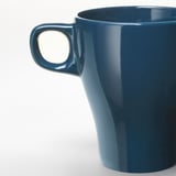 Blue mug, smooth finish.