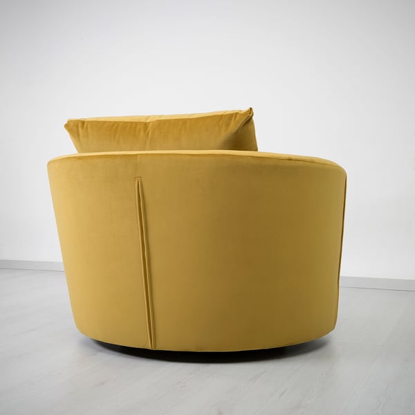 Fasalt Swivel Armchair Velvet Yellow Ikea Ireland