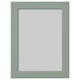 FISKBO light green empty picture frame, simple square design, plastic front protection, safe for kids rooms.