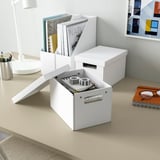 Recycled paper FJÄDERHARV desk organizers, one open