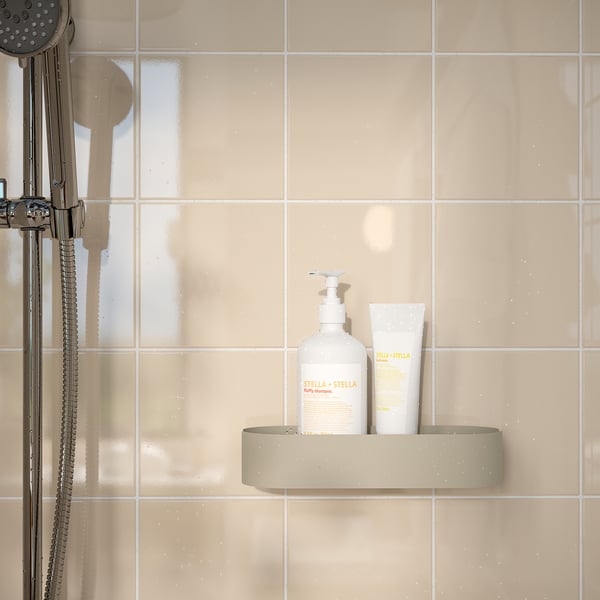 FLORSJÖN Shower shelf, beige, 25x5 cm