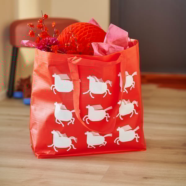 FÖSSTA Carrier bag, medium, horse, 45x18x45 cm/36 l