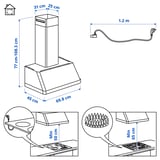 Illustration with measurements for the product: FOKUSERA.