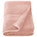 FREDRIKSJÖN light pink cotton towel, thick, soft, folded with ribbed edges.